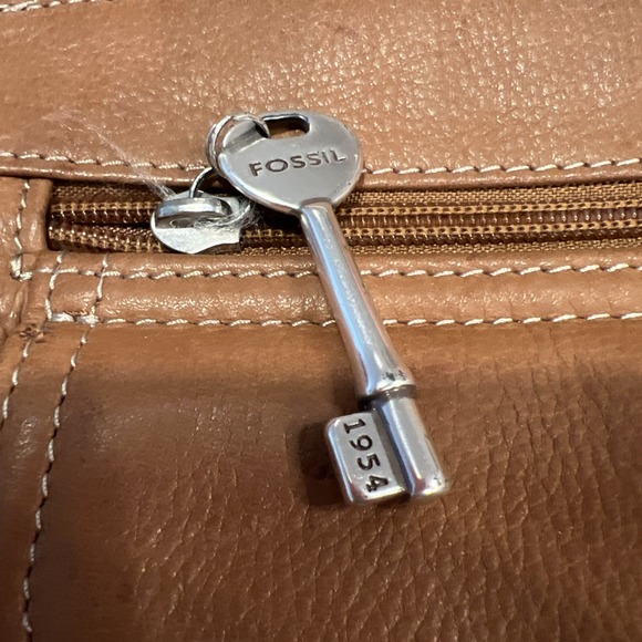 Fossil Leather Crossbody Bag Brown Y2K 2000s Boho Hobo Festival Style 75082 - Picture 2 of 12